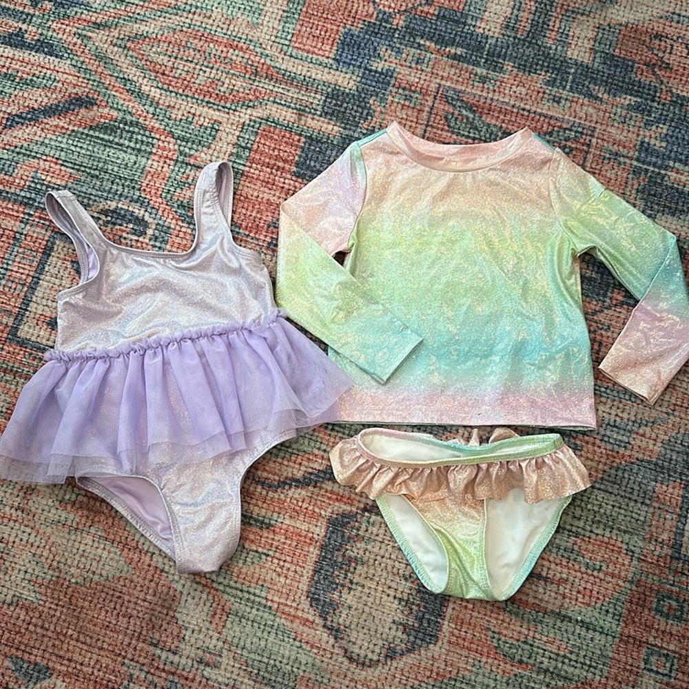 Shimmery mermaid swimsuits size 2T
